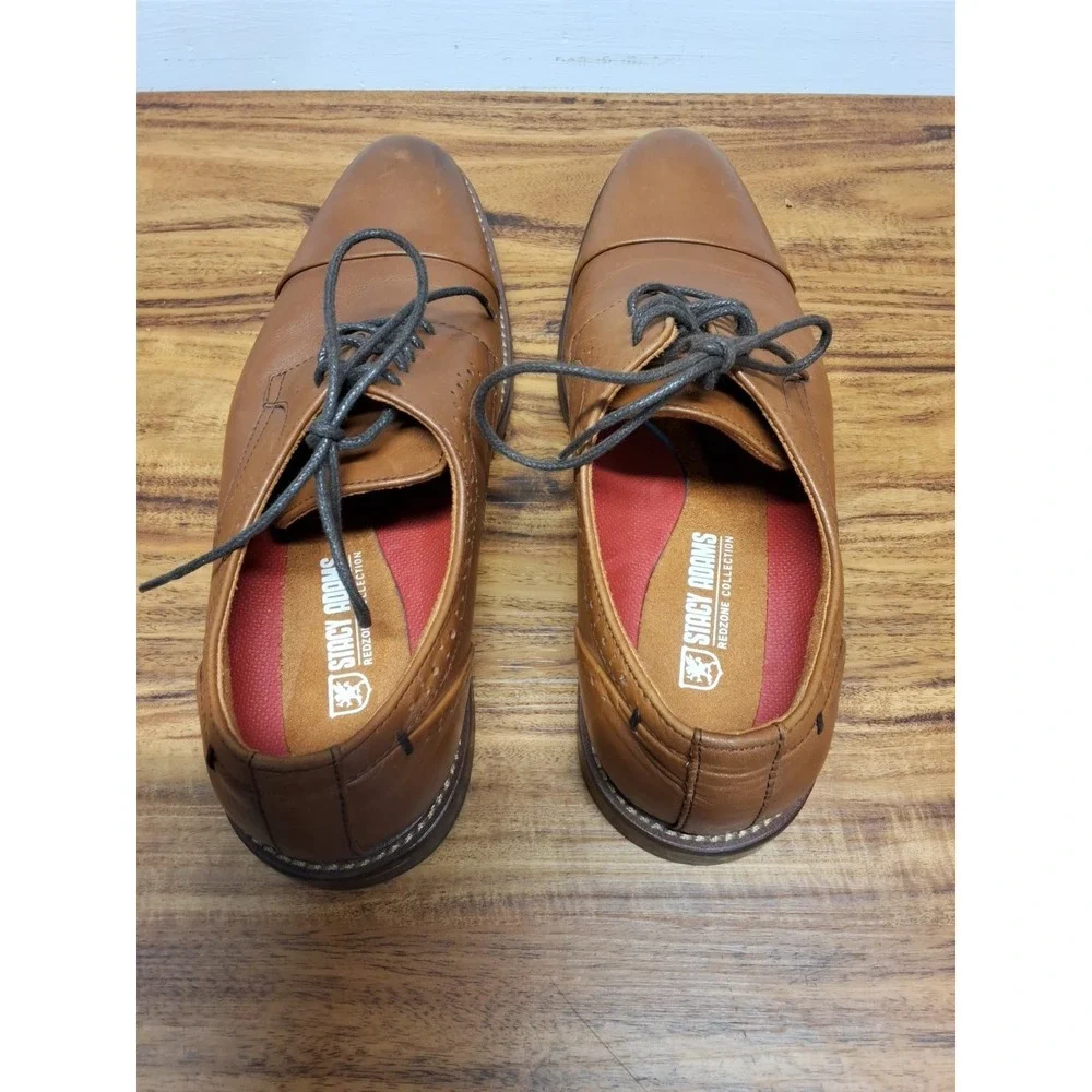 Stacy Adams Mens Size 7 M Redzone Collection Brown Oxfords Dress Shoes